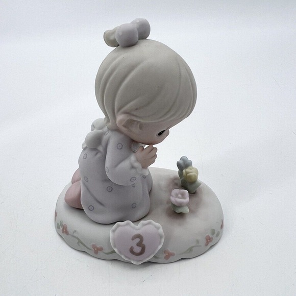 Precious Moments Other - 1994 Precious Moments Growing In Grace Age 3 Figurine Girl With Flowers